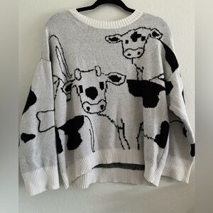Cow Print Women's Sweater SHEIN